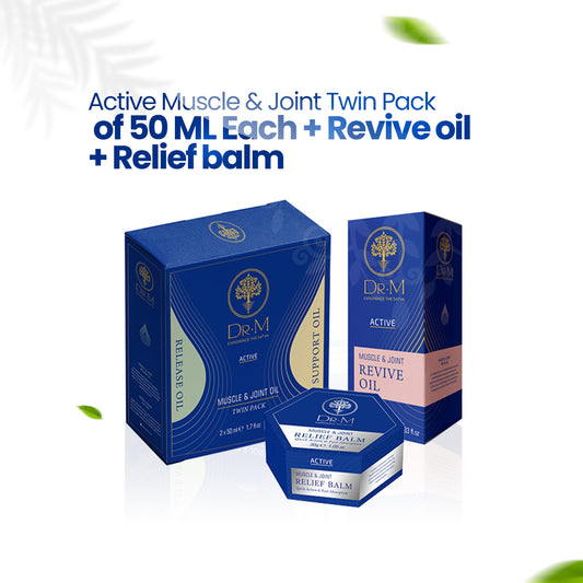 Muscle & Joint Rejuvenation Ayurvedic Oils of 50 ML Each + Revive oil  + Relief balm